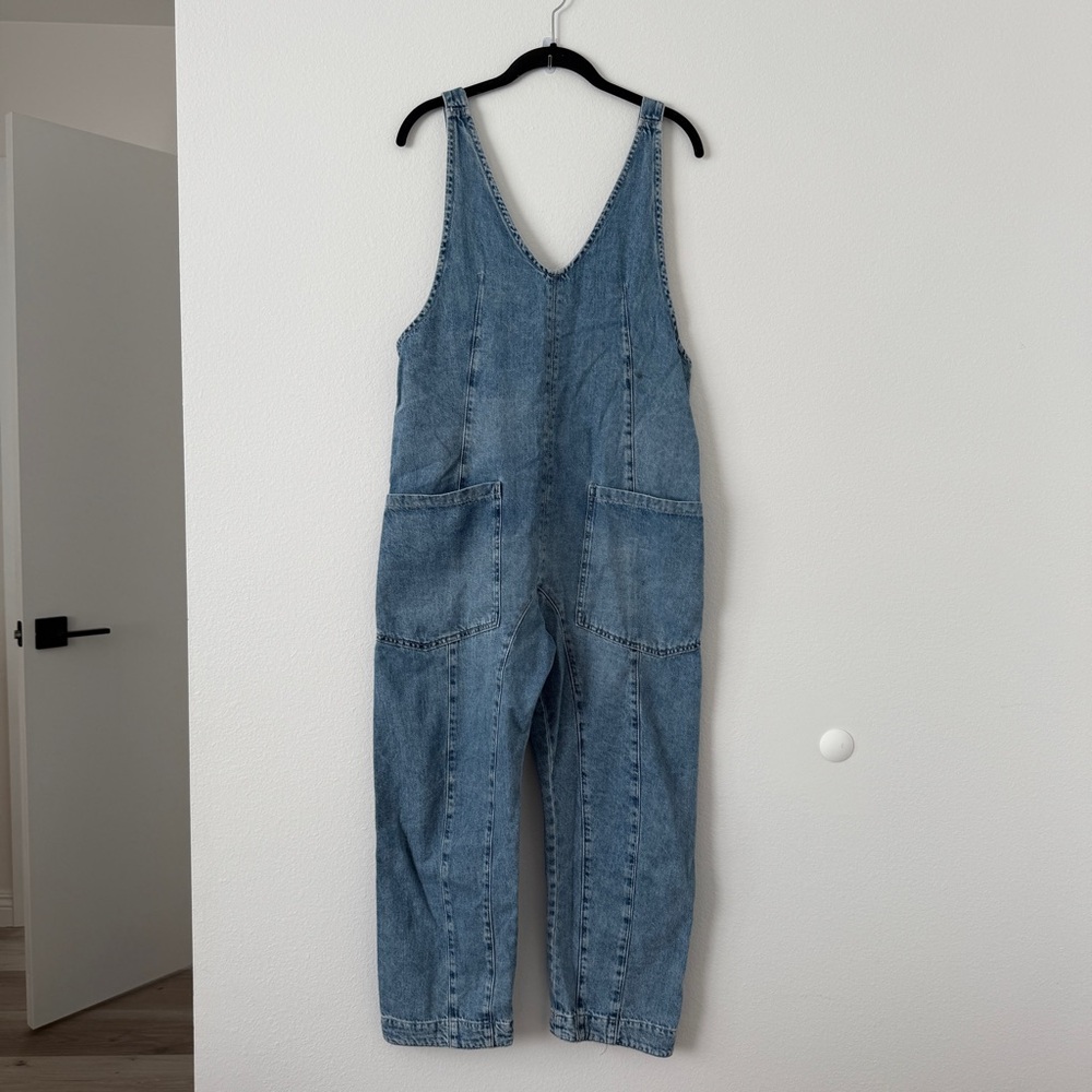 We The Free Denim Overalls Relaxed Fit Cropped XS